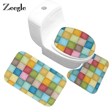 Zeegle tapete higiênico absorve água, tapete colorido para banheiro, lavável, espuma de memória, para banho 2024 - compre barato