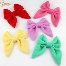 10 pcs/lot 2022 Chic 3" Solid Color Cotton Sailor Butterfly Bow For Kids Hot-sale DIY Hair Accessories For Little Girl Hairclip 2024 - buy cheap