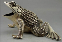free shipping Collectible Decorated Old Handwork Tibet Silver Carved Frog Statue 2024 - buy cheap