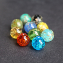 10 unids/lote 12mm redondo interior Sequied Luminous Lampwork perlas de vidrio mezcla de colores para la fabricación de joyas 2024 - compra barato