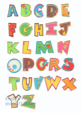 Acessório bordado com alfabeto para crianças, acessório bordado com aplique em ferro, chapéu, roupa com nome, 10 peças 2024 - compre barato