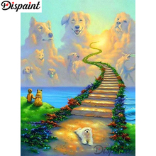 Dispaint Full cuadrado/redondo taladro 5D DIY diamante pintura "Paso perro paisaje" 3D bordado punto de cruz decoración para el hogar regalo A10188 2024 - compra barato