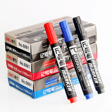 1 box 10 pcs one side deli marker pen permanent marker pen 1.5mm oil type black red blue 3 colors fabric marker pen deli brand 2024 - buy cheap