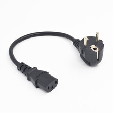 Short 0.2M/1ft European 3 Pin Male to IEC 3 Pin Female ,Schuko to C13 power cord 2024 - buy cheap