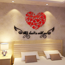 LOVE Wings Acrylic mirror wall stickers For kids room Bedroom Living room DIY art decor TV background Waterproof wall sticker 2024 - buy cheap