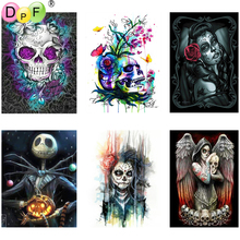 DPF-pintura de diamante serie de calaveras, cubo mágico, artesanía de punto de cruz, mosaico bordado de diamantes redondos 5D, regalo para decoración del hogar 2024 - compra barato