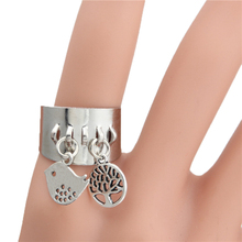 1pc artesanal diy cor de prata pássaro & primavera árvore folhas tamanho aberto dedo anéis para as mulheres bonito jóias e1880 2024 - compre barato