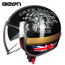 BEON B-108A motorcycle helmet 3/4 open face helmets motocross vintage casque Moto Casque Casco Capacete Retro Helmet 2024 - buy cheap
