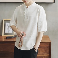 Traditional chinese clothing for men male Chinese mandarin collar shirt blouse wushu kung fu outfit China shirt tops TA060 2024 - buy cheap