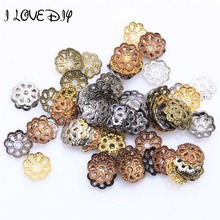 Wholesale 500pcs Antique Silver Gold Filigree Metal Flower Bead Caps Jewelry Findings 6mm for Jewelry Making 2024 - buy cheap