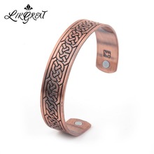 Likgreat pulseira eletrônica vintage, bracelete de viking com nó magnético para mulheres e homens, joias magnéticas para saúde 2024 - compre barato
