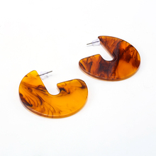 Trendy Round Acrylic Hoop Earrings For Women Resin Bohemian Geometry Leopard Flat Semicircle Statement Hoops ewelry 2024 - buy cheap