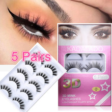 KADALADO 5 Pair/Lot 3D Mink Fake Eyelashes Natural Soft Long False Eyelash Extension Makeup Slender Thick Full Strip Lashes 2024 - buy cheap