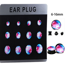 TIANCIFBYJS UV Acrylic Ear Piercing Jewelry Earring Internal Stretching Lobe Plugs Tunnel Expander Body Gauge 5 Cards MIX 6-16MM 2024 - buy cheap