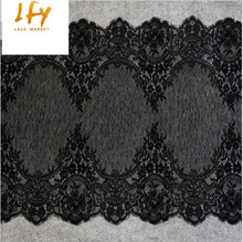 53cm x 300 cm black DIY sewing exquiste embroidery french chantlly lace trim eyelash africa wedding dress lace trim 2024 - buy cheap