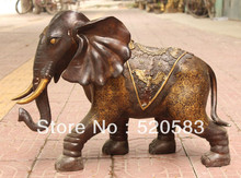 free shipping 28" Chinese Bronze Gilt Animal Auspicious Elephant Heffalump Foo Fu Money Statue fast 2024 - buy cheap