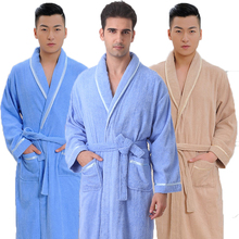 Cotton Men Bathrobe Women Fashion Pajamas Towel Fleece Long Bridesmaid Robes Kimono Soft Warm Night Robe  Spring Summer White 2024 - buy cheap