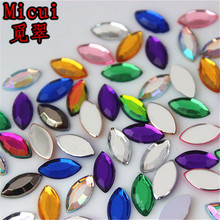 Micui-diamantes de imitación acrílicos de 5x10mm para ropa, piedras Strass planas de cristal para manualidad para vestido ZZ722, 200 Uds. 2024 - compra barato