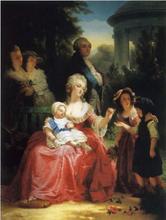 High quality oil painting  portrait of Marie Antoinette and Louis XVI at the petit Trianon by Louis Lucien Muller. Hand painted 2024 - buy cheap