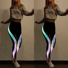 New Special Women's Casual Reflective Individual Fitness Leggings Slim Stretch Elastic Glow in Dark Jogger 2024 - buy cheap