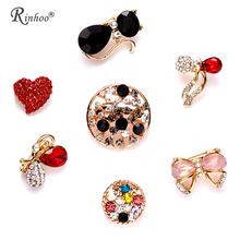 RINHOO Fashion Gold Color Brooch Pins Cat Bowknot Flower Rhinestones Collar Scarf Pins Badge Brooch for Women Girls Clothing Bag 2024 - buy cheap