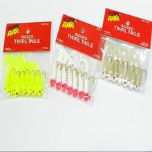 New 7Pcs/Lot Fishing Jigs Lure Sea Bass Soft Bait Jig Head Twirl Tails Worm Baits Fishing Tools Accessories 2024 - buy cheap