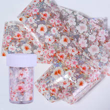 Pink Flower  sparkly Nail Foil Nail Art Transfer Sticker  4*100cm  Tips Decoration 1 Roll 2024 - buy cheap