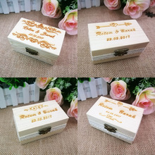 Customized Name Wedding Ring Box Engagement Personalized Wooden Ring Bearer Storage Box Rustic Wedding Gifts Ring Box Holder 2024 - buy cheap