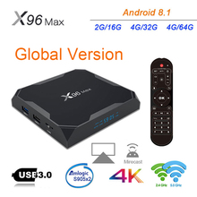 Original X96 MAX Smart TV BOX Android 9.0 Amlogic S905X3 Quad Core LPDDR3 4GB 64GB 2.4G&5G Wifi H.265 4K X96Max Media Player 2024 - buy cheap