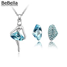 BeBella Rhinestone Dancer Necklace Earrings Fashion Jewelry set Created with Crystal from Swarovski Elements for women girl gift 2024 - buy cheap