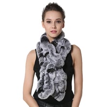 IANLAN Fashion Real Fur Scarf Wrap for Women Rex Rabbit Fur Neckerchiefs Ladies Winter Warm Muffler Long Scarves IL00031 2024 - buy cheap