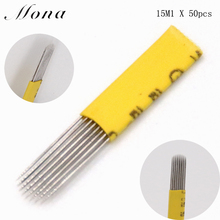 50pcs Best quality permanent makeup tattoo microblading needle with the size 15m1 blade needle for manual tatoo free shipping 2024 - buy cheap