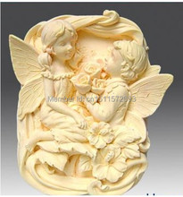 S204.New Angel Lovers Craft Art Silicone Soap mold Craft Molds Handmade soap molds 2024 - buy cheap