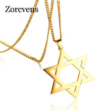 Zorctens pingente hexagrama da moda colar para homem joias masculinas de alta qualidade em aço inoxidável com estrela 2024 - compre barato