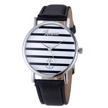 Watch Famous Brand Women's Geneva Striped Anchor Analog Leather Quartz WristWatch Women Watches Relojes Mujer Montre Femme 2024 - buy cheap