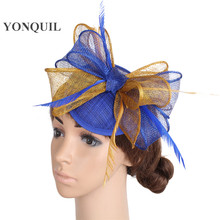 Charming Formal Occasion Feather Pillbox Hat Ladies Fashion Fascinator Derby Wedding Hats High Quality Sinamay Headdress 2024 - buy cheap