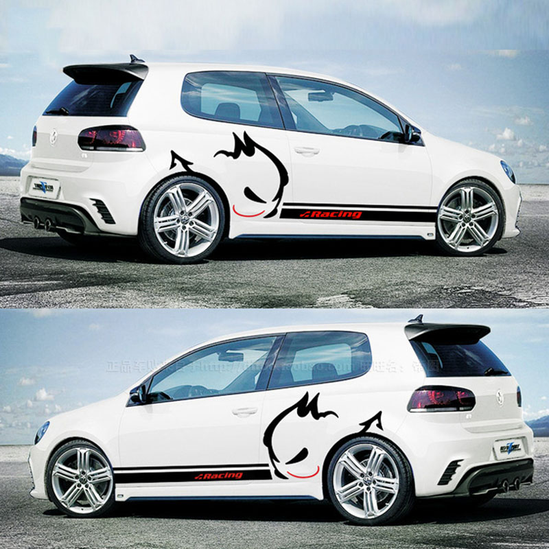 Buy 2pcs/lot Car styling Evil Rabbit Car whole body Sticker Racing Car  Stickers and Decals for VW POLO/GOLF 7 in the online store Aimo's Store at a  price of 33 usd with
