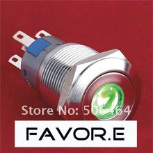 * Stainless steel 19mm IP67 5A/250VAC dot illuminated 2NO 2NC Momentary metal LED light Switch Flat round 2024 - buy cheap