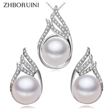 ZHBORUINI Fashion Pearl Jewelry sets Natural Freshwater Pearls Princess 925 Sterling Silver Necklace Earrings Pendants For Women 2024 - buy cheap