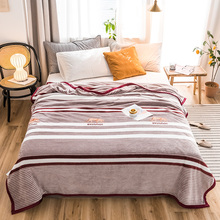 Manta de colcha de felpa gruesa de alta calidad a rayas 200x230 cm manta de franela súper suave de alta densidad para el sofá /cama/coche 2024 - compra barato
