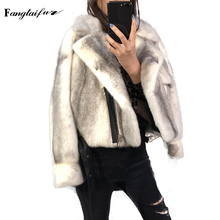 Fang Tai Fur 2019 Women Import Velvet Mink Fur Coat Turn-Down Collar With Sashes Mink Coat New Women's Short Real Mink Fur Coats 2024 - buy cheap