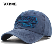 Youbome boné de beisebol 100% algodão, boné masculino e feminino estilo vintage bordado, chapéu casual 2024 - compre barato