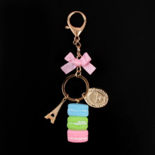 1 Pc França Bolo Macarons Keychain Dos Desenhos Animados Arco Torre Tag Wedding Party Tassel Saco de Chaveiro para As Mulheres Acessórios Jóias Pingente 2024 - compre barato