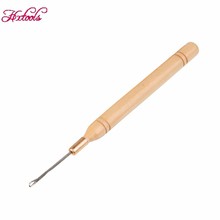 10pcs/Lot Wooden Handle crochet Hook Needle for linking Micro Rings/Loop Needle for Hair Extensions,Hair Extension /wig Tools 2024 - buy cheap