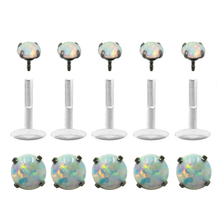 1Pc Prong Setting Opal Gem Tragus Cartilage Flexible Bioplastic Labret Monroe Lip Ring Piercing Jewelry 2024 - buy cheap