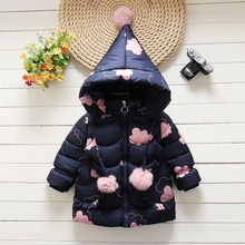 Jaqueta grossa infantil com capuz, casaco para meninas de 2 a 7 anos de inverno 2019 2024 - compre barato