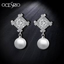 OCESRIO Pearl Earrings Clips for Women No Hole Cubic Zircon Clip Earrings with Stones  Clip on Earrings Brincos ers-j34 2024 - buy cheap