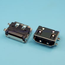 20 шт./лот медный корпус HDMI 19P гнездовой разъем SMD с фиксированной колонкой 2024 - купить недорого