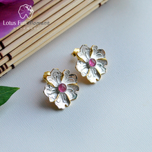 Lotus Fun Moment-pendientes de plata de ley 925 auténtica con piedra Natural para mujer, joyería hecha a mano, con pasador de flor de peonía, Original 2024 - compra barato