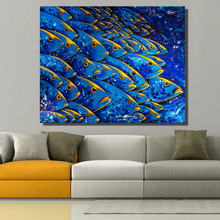 Pinturas al óleo en lienzo HD para sala de estar, imágenes de decoración moderna para el hogar, carteles de arte de pared, peces en agua, envío gratis 2024 - compra barato
